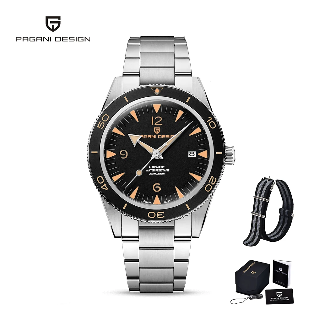 PAGANI DESIGN New Brand Watch Men's Mechanical Watch Stainless Steel Sapphire 200m Waterproof Clock Business Luxury Watch NH35 