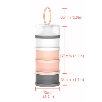 Baby Food Storage Containers Infant Milk Powder Box Formula Dispenser 4 Layers Portable Toddler Kids Snacks Container 6