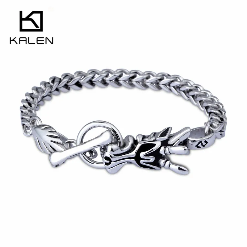 

New Russian Men's Fashion Stainless Steel Dragon Bracelets Hip Hop Jewelry Cheap Accessories From China Manufacturer