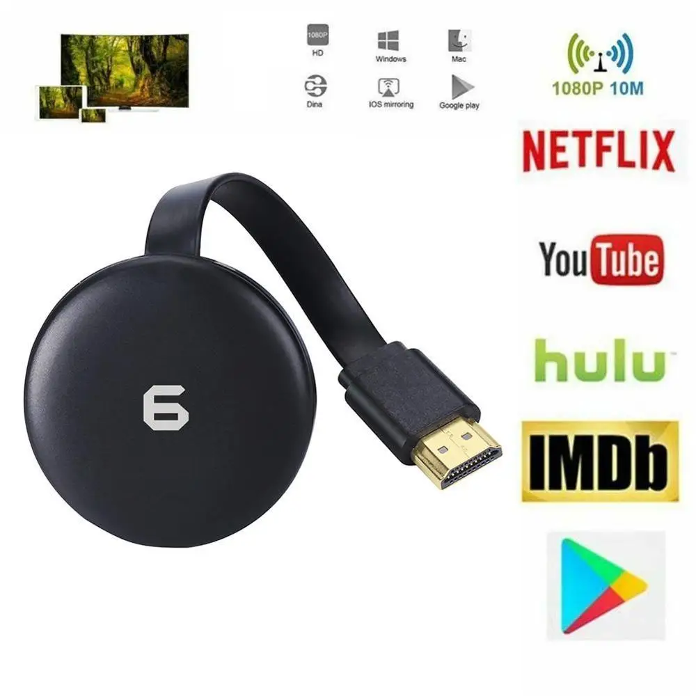 Беспроводной проектор с двойным экраном HD 2 4 ГГц/5G HDMI передатчик видео 4K USB для IOS