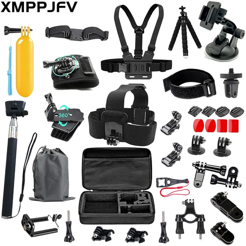 

XMPPJFV Accessories Kit for GoPro Hero 10 9 8 Max 7 6 5 4 3 3+ 2 1 Black Go Pro Session Fusion Silver White Insta360 DJI AKASO