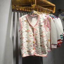 Зимний стильный детский жилет без рукавов кардиган с рисунком для мужчин и женщин, детские топы, простые хлопковые топы по низкой цене