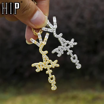 

Hip Hop chain pendants Bling CZ Cross Iced Out Cubic Zirconia Necklaces & Pendants For Men women Charm Jewelry