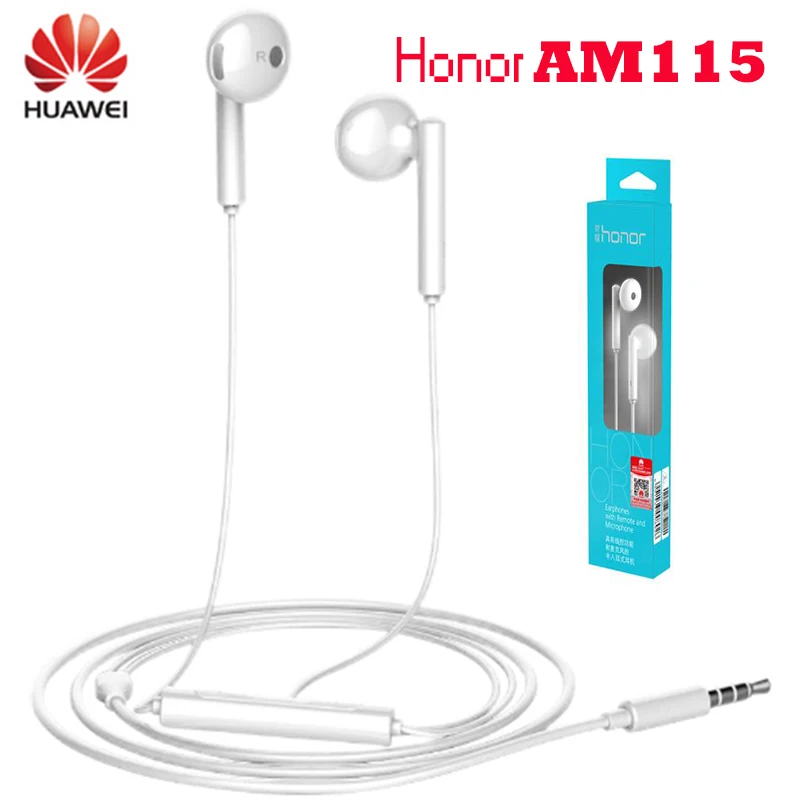 Оригинальные металлические наушники Huawei AM115 с микрофоном и регулировкой