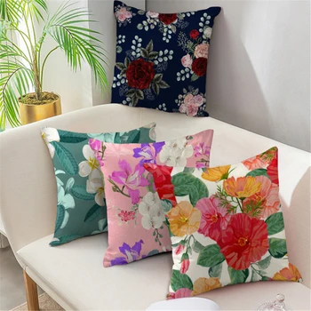 

4PCS Cartoons Print Living Room Cushion Cover for Home Decoration Sofa Bed Waist Pillow Cover Pillow Case for Club Hotel 45*45cm
