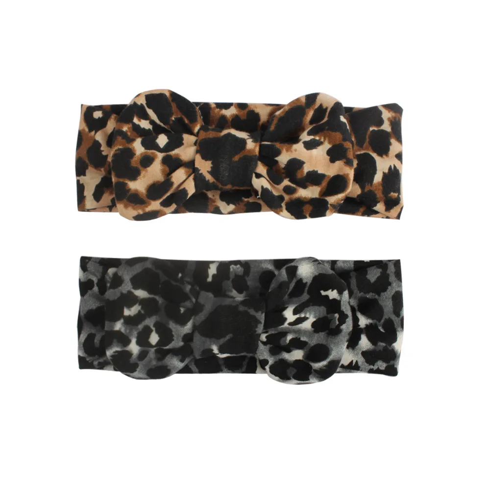

1 Pc Kids Girls Hairband Bohemia Leopard Floral Bow Knot Headbands Elasticity fabric Hair Band Accessories
