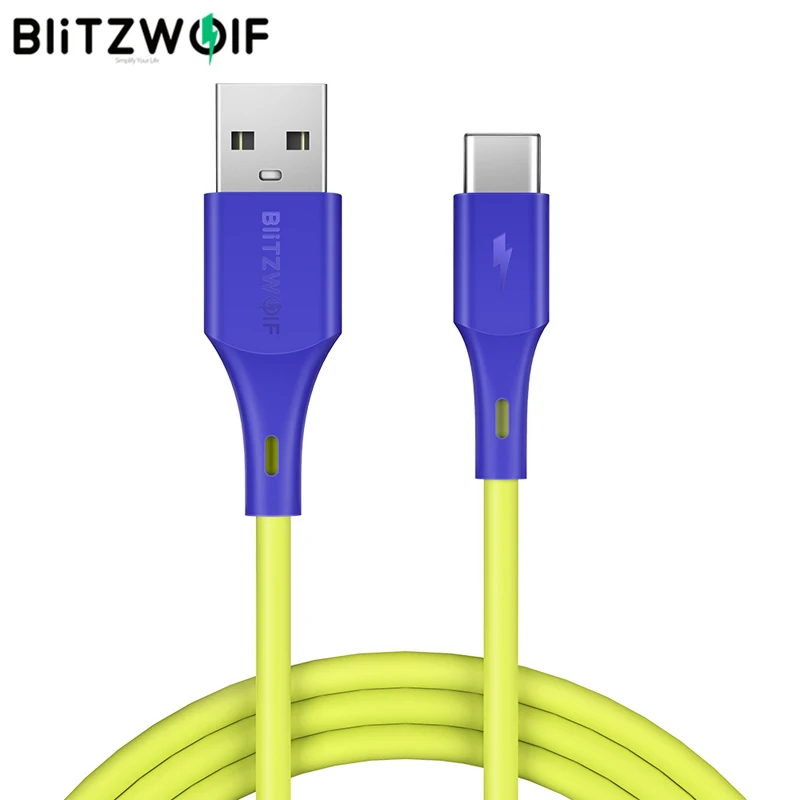 BlitzWolf 3A usb type-C кабель для быстрой зарядки данных 3 фута/0,9 м для OPPO OnePlus 7 Xiaomi Mi9 для huawei P20 P30 PRO зарядный usb-шнур