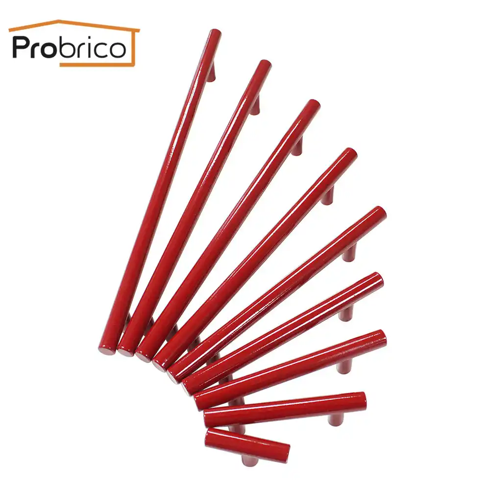 Probrico Cabinet Door Handles Drawer Knobs Red Kitchen Cupboard