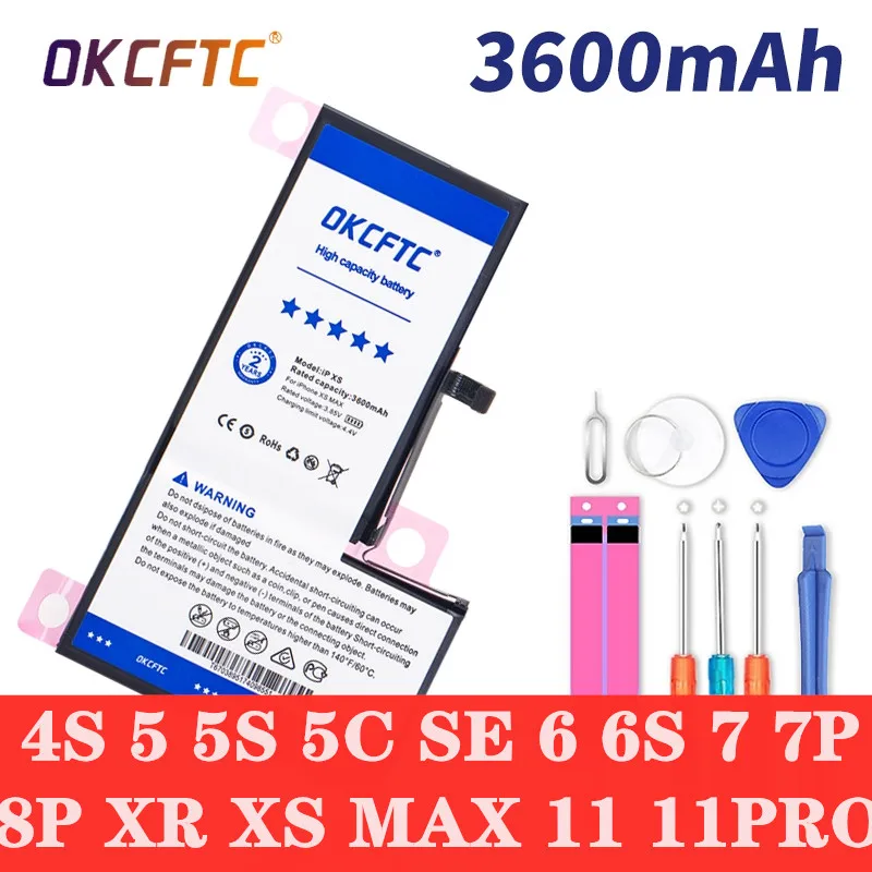 

Battery For iPhone 4S 5 5S 5C 6 6S 7 8 Plus iPhone X SE XR XS Max 11 11Pro Replacement Bateria For Apple iPhone6S iPhone7
