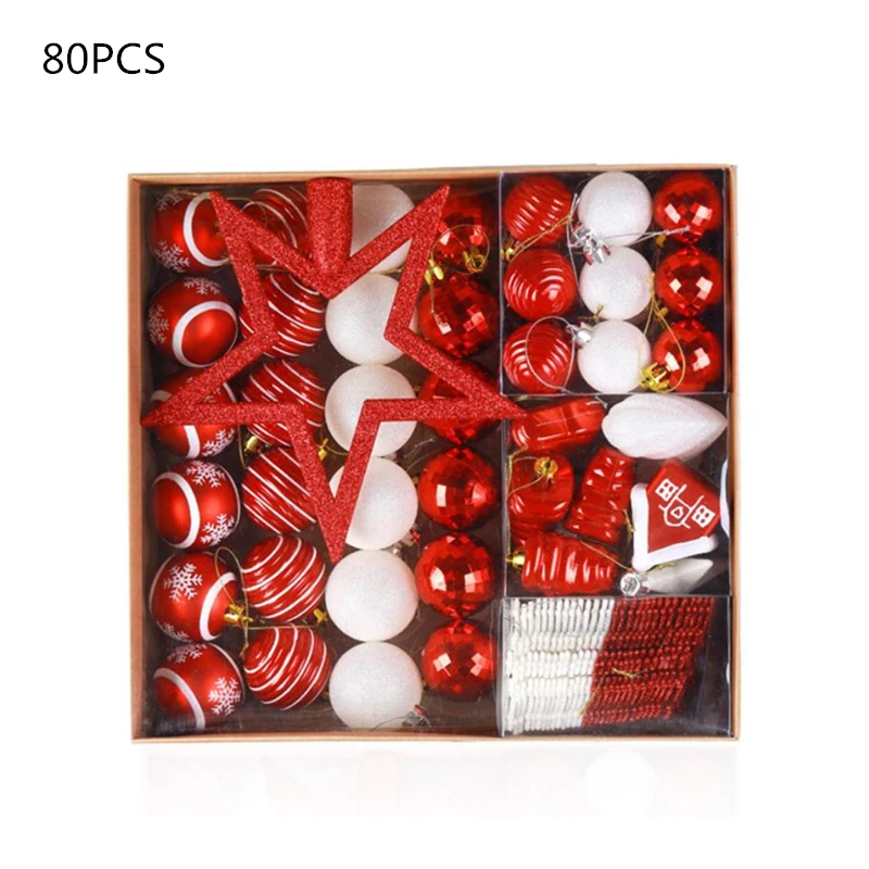 50/80 шт. DIY рождественская елка шар украшения-игрушки набор Рождественские украшения для дома, год DIY рождественские украшения в подарок - Цвет: 08