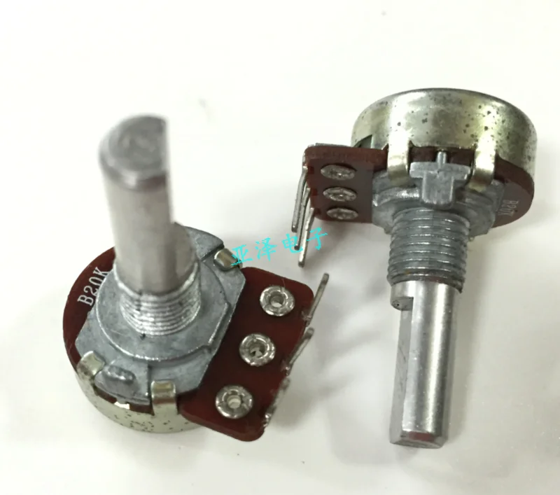 10PCS High quality 16 type single potentiometer 3P inner curved foot B20K half axis 20MM step feel volume switch | Обустройство дома