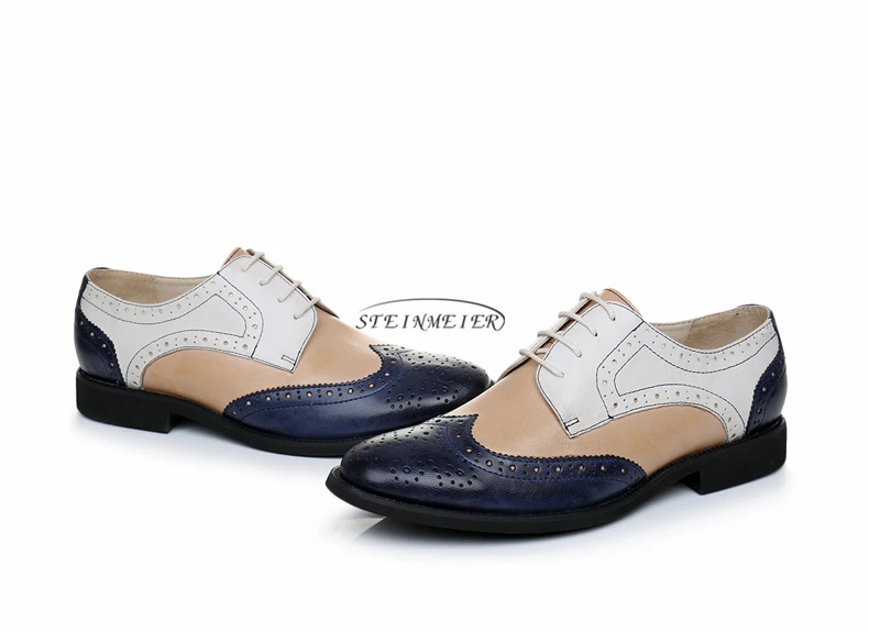Yinzo/Женская обувь с перфорацией типа «броги» из натуральной овечьей кожи; женские оксфорды; удобные женские оксфорды на плоской подошве; повседневные лоферы на плоской подошве