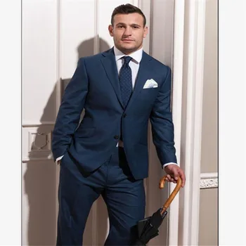 

New Men’s Suit Smolking Noivo Terno Slim Fit Easculino Evening Suits For Men Jacket+pants 2 Buttons Groomsmen Wear Party Formal