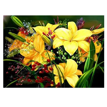 

Full Diamond Round Diamond 5D DIY Diamond Painting "Yellow flower" Diamond Embroidered Cross-stitch Rhinestone Gift