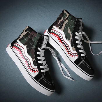 

Autumn Male Shoes High Quality Non-slip Walking Shoe Men's Trend Fashion Casual Shoes High Top Lace-up Comfortable Sneaker