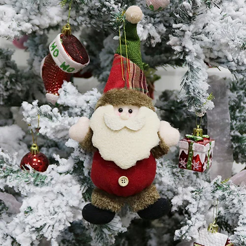 Santa Claus B Милые рождественские украшения Санта Клаус Снеговик олень Рождественский подарок плюшевая кукла дерево кулон sinterklaas kerst decoratie - Color: Santa Claus B