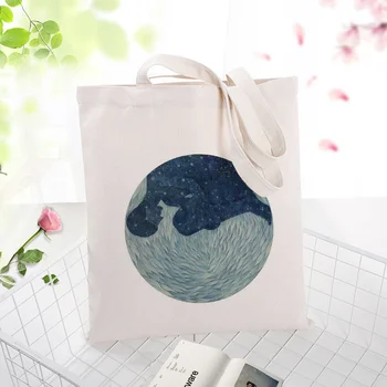 

blue series Canvas Tote Bag Shopping Bag Custom Print Logo Text DIY Daily Use Eco Ecologicas Handbag Reusable Recycle