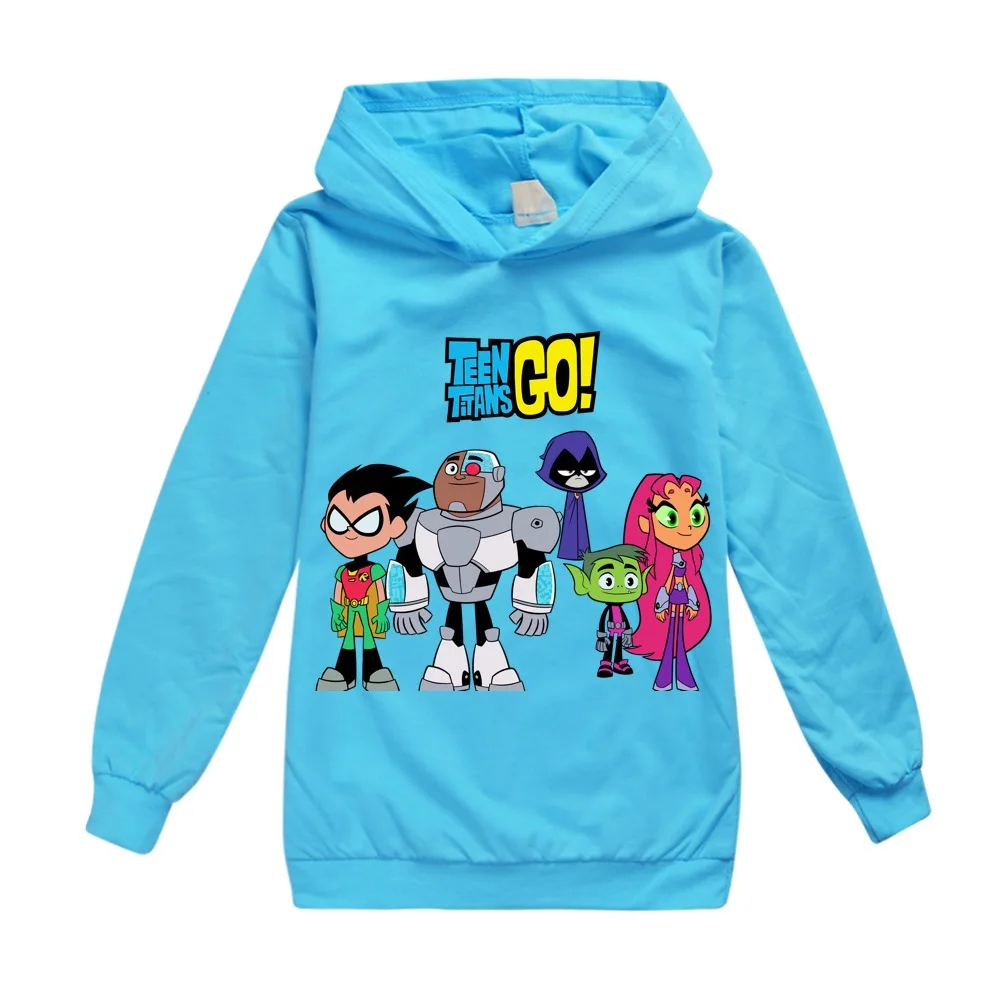New Kids Boys Sweatshirts Teen Titans GO! Cartoon Baby Clothes Fashion Girl Kids Hoodie Black Tops Hoodies Teen Costume Unisex