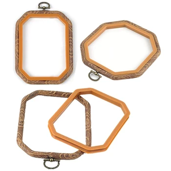 

NEW-4x Embroidery Hoops Cross Stitch Hoop Embroidery Circle Set for Art Craft Handy Sewing