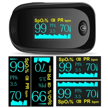 

Black Color OLED Fingertip Pulse Oximeter SPO2 PR PI Heart Rate Monitor