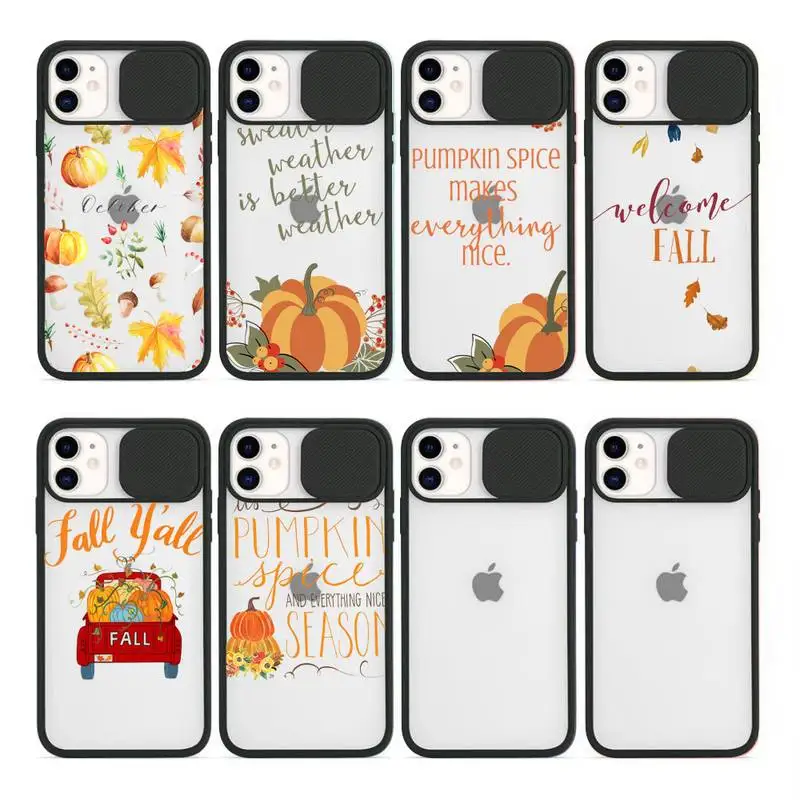 Pumpkin Happy Autumn Phone Case For iPhone 12 11 8 7 se 2020 mini pro X XS XR MAX Plus Transparent Camera Protection Cover | Мобильные