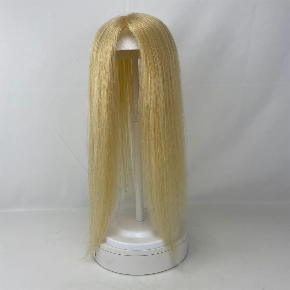 #613 European Wavy Remy Human Hair Topper for Women 12x13 CM Skin Scalp Base Blonde Breathable Clip In Hair Piece for Thin Hair