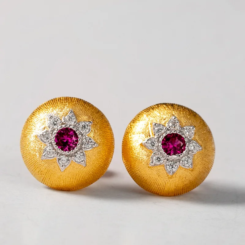 CMajor, чистое серебро, 925 Золото, цвет, винтажный, элегантный, красный, CZ, для учебы, серьги, подарок для женщин