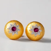 CMajor, чистое серебро, 925 Золото, цвет, винтажный, элегантный, красный, CZ, для учебы, серьги, подарок для женщин