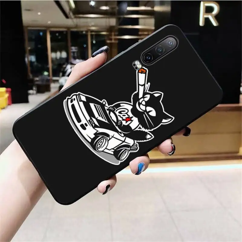 Мягкий чехол для телефона HUAGETOP JDM Drift Car Cat на заказ Huawei P40 P30 P20 lite Pro Mate 30 20 P Smart 2019