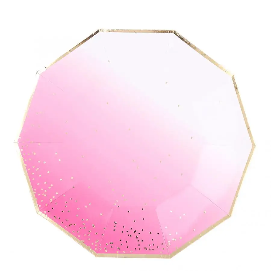 Розово-розовая одноразовая бумажная посуда бумажные тарелки и стаканы тканевый Набор для украшения дома вечерние украшения для свадьбы детский душ