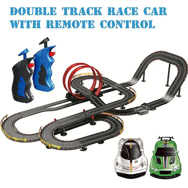 

12m Track Large Doubles Remote Control Manual Track Racing Car Parent-child Competition Electric High Speed Rail Car Set