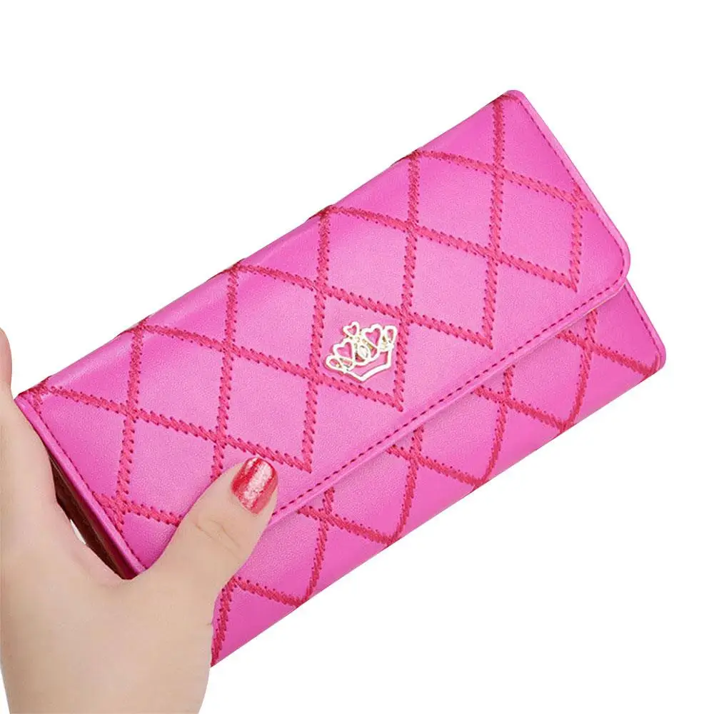 rose red Держатель для карт кошелек клатч женский длинный желтый кошелек модный - Цвет: rose red