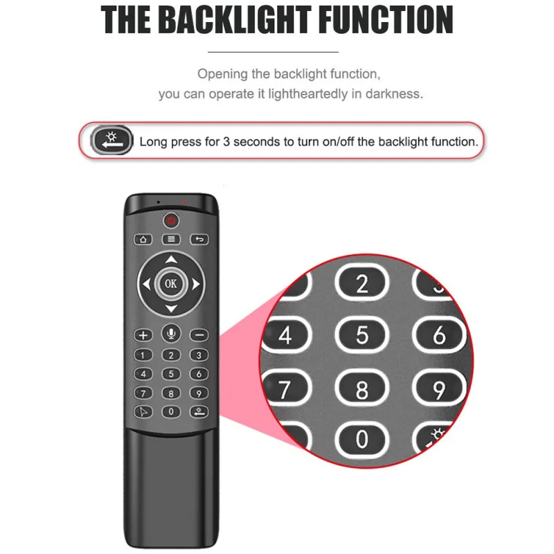 newly MT1 Backlit Gyro Wireless Fly Air Mouse 2.4G Smart Voice Remote Control for X96 mini H96 MAX X2 CUBE TV Box vs G20S G30