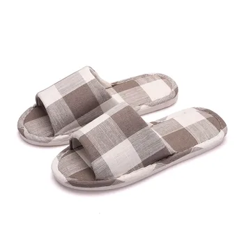 

slippers men 2020 summer Men's Fashion Couples Casual Anti-slip Linen Home Indoor Open Toe Shoes Slippers тапочки мужские