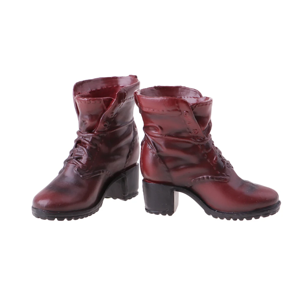 1/6 High Glossy Boots fit for 12inch Female Action Figure Fashion Accs Red 