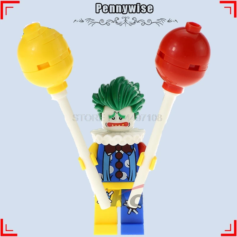 Pennywise Фигурки странных вещей демогоргон Eleven Terror Movie Pennywise клоун создатель Technic строительные блоки Хэллоуин Рождественские игрушки - Цвет: Pennywise