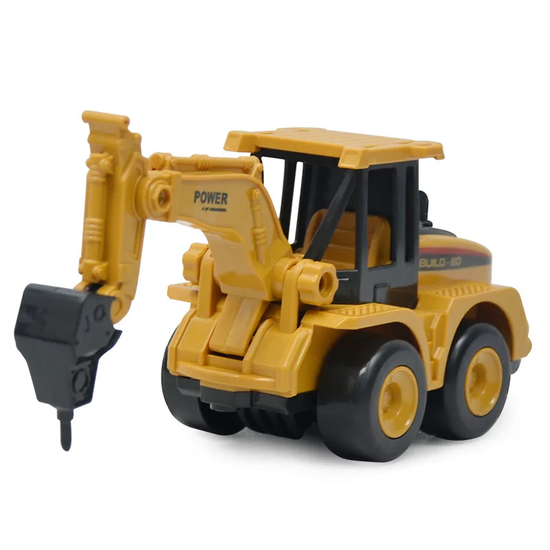 

[Daily Life] CHILDREN'S Excavator Toy Car Model Sliding Model Engineering Vehicle Set Motorcade Toy