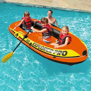 

2/3 Person PVC Inflatable Kayak Fishing Boat Thicken Inflatable Boat With 2 Paddles Manual Pump Set Drifting Diving Hovercraft