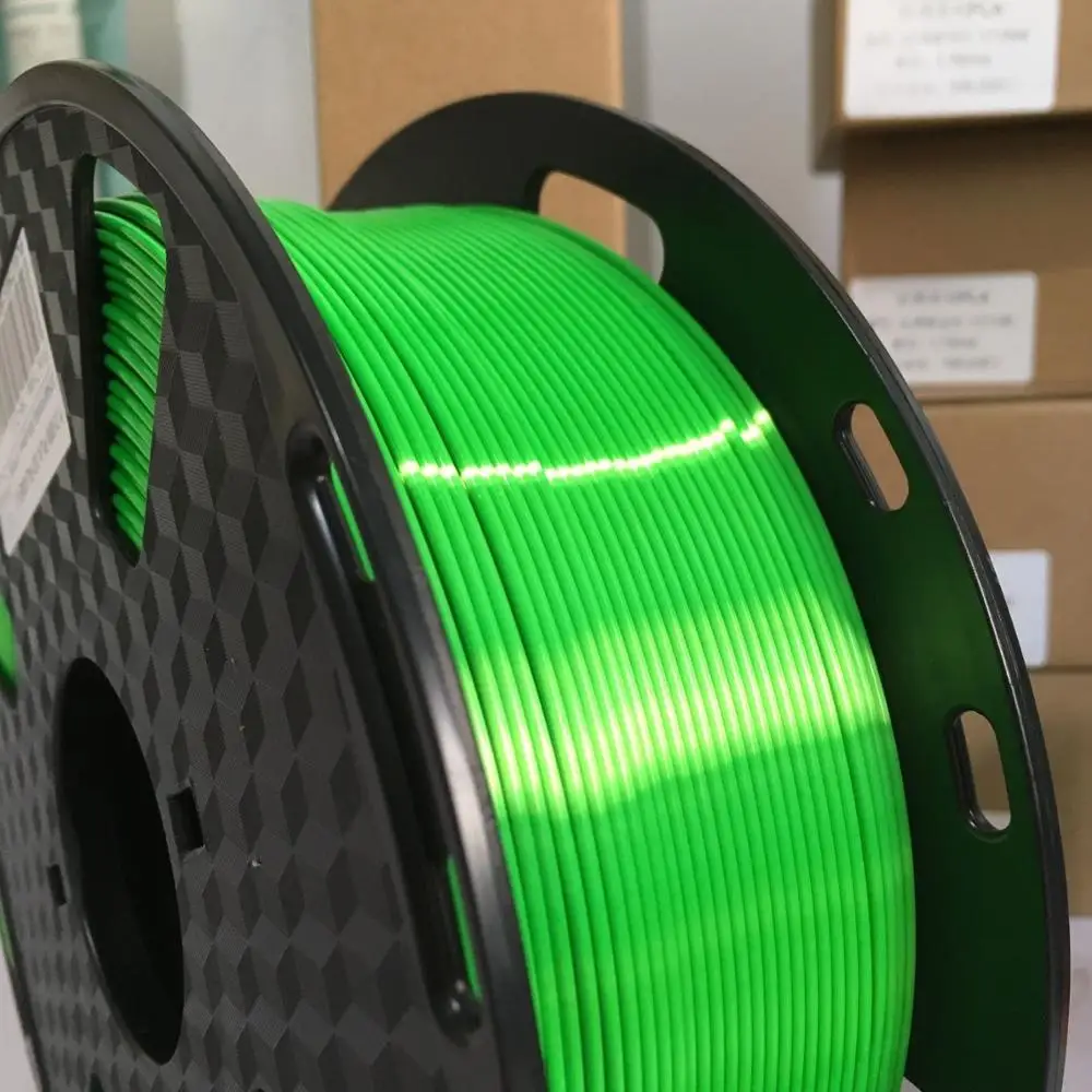 Silk Bright Green PLA Filament 1.75mm 1kg 3d Printer Silky Shine Pen Printing Materials Shiny Metallic Like Feel pla | Компьютеры и