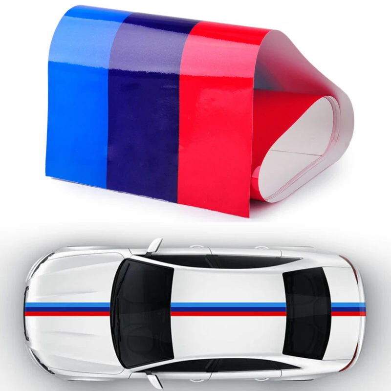 

Replacement Car Sticker Accessory Parts 1pc For BMW Models 200x15CM Flag Stripe Auto Exterior