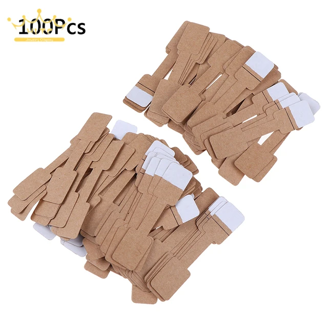 100pcs Blank Paper Price Tag Stickers For Displaying Jewelry Making Such As  Necklaces, Rings And Bracelets