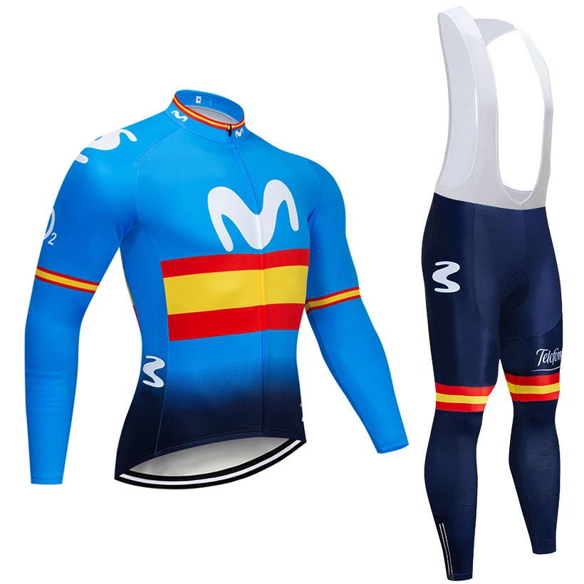 Зима команда Movistar Велоспорт Джерси 20D Pad велосипед брюки костюм Ropa Ciclismo термальная флисовая велосипедная Одежда Майо штаны