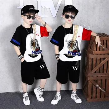 

Boys suit short-sleeved summer clothes 2020 new children's clothes boys middle-aged children loose Korean two-piece suit handsom