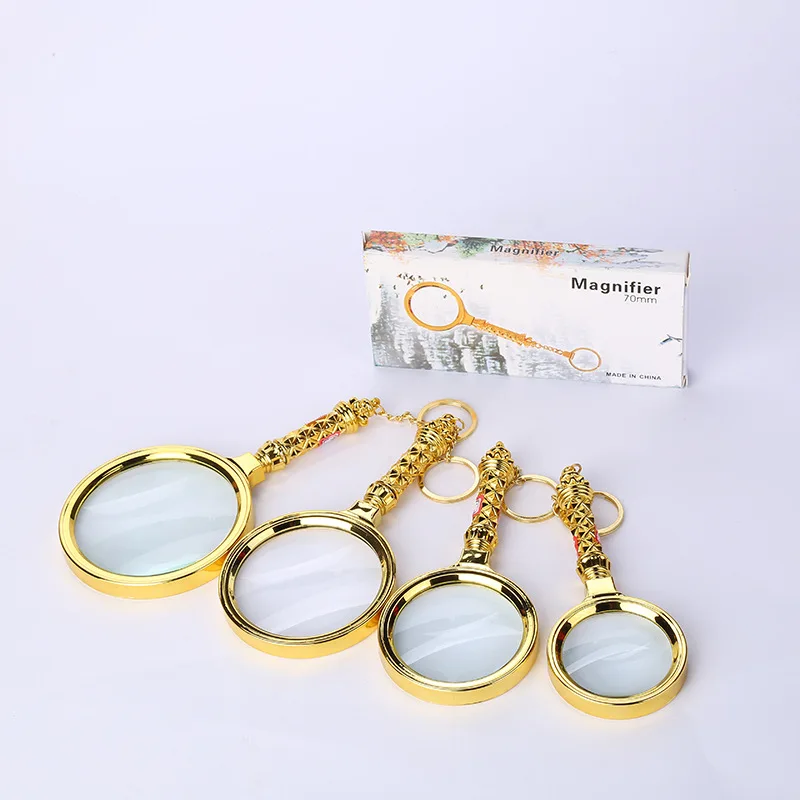 

Portable Handheld Magnifying Glass 60Mm 70Mm 80Mm 90Mm Handle Magnifier Eye Glass, Hand-Held Old Man Reading Mirror