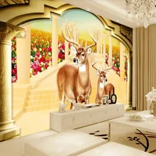 Пользовательские обои Европейская римская колонна лося фон настенная декоративная живопись Высококачественный водонепроницаемый материал