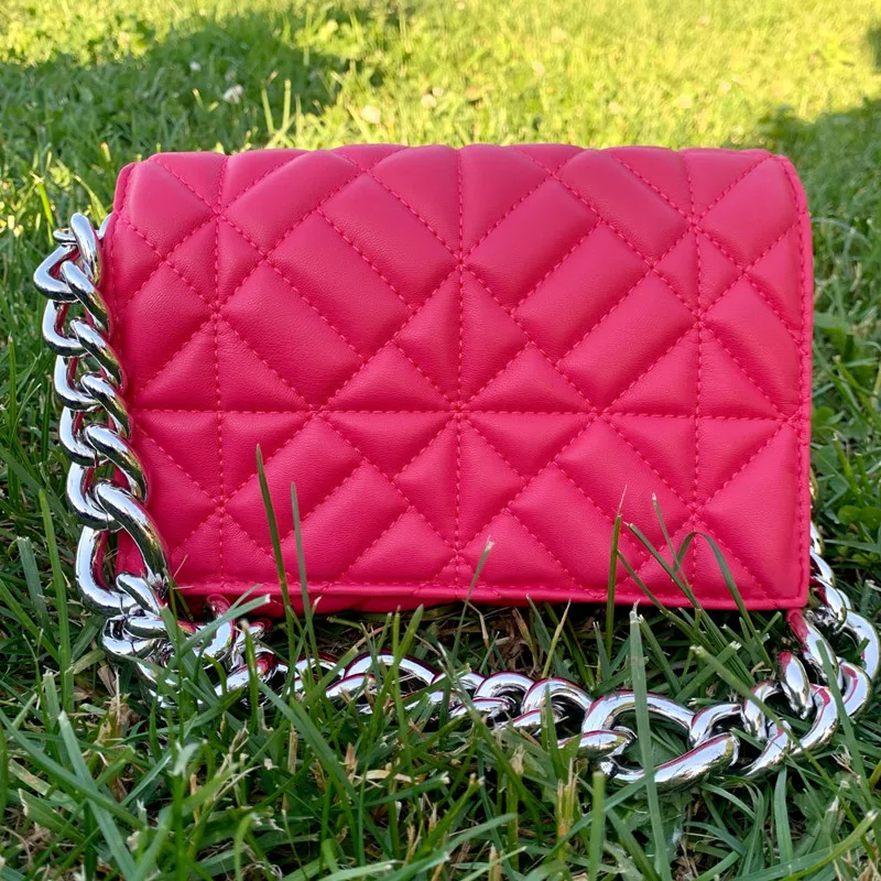 Soft Gold Metal Chain Pu Leather Armpit Retro Shoulder Small Square Bag Top Quality Luxury Brand Crossbody Bag for Woman 2021