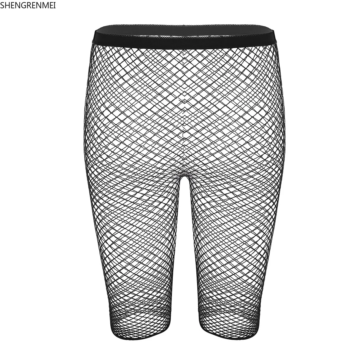 SHENGRENMEI Black Pantyhose Fishnet Short Tights for Men's Male Underwear Sexy Lingerie Net Stocking Men Panty Hose Body Tight