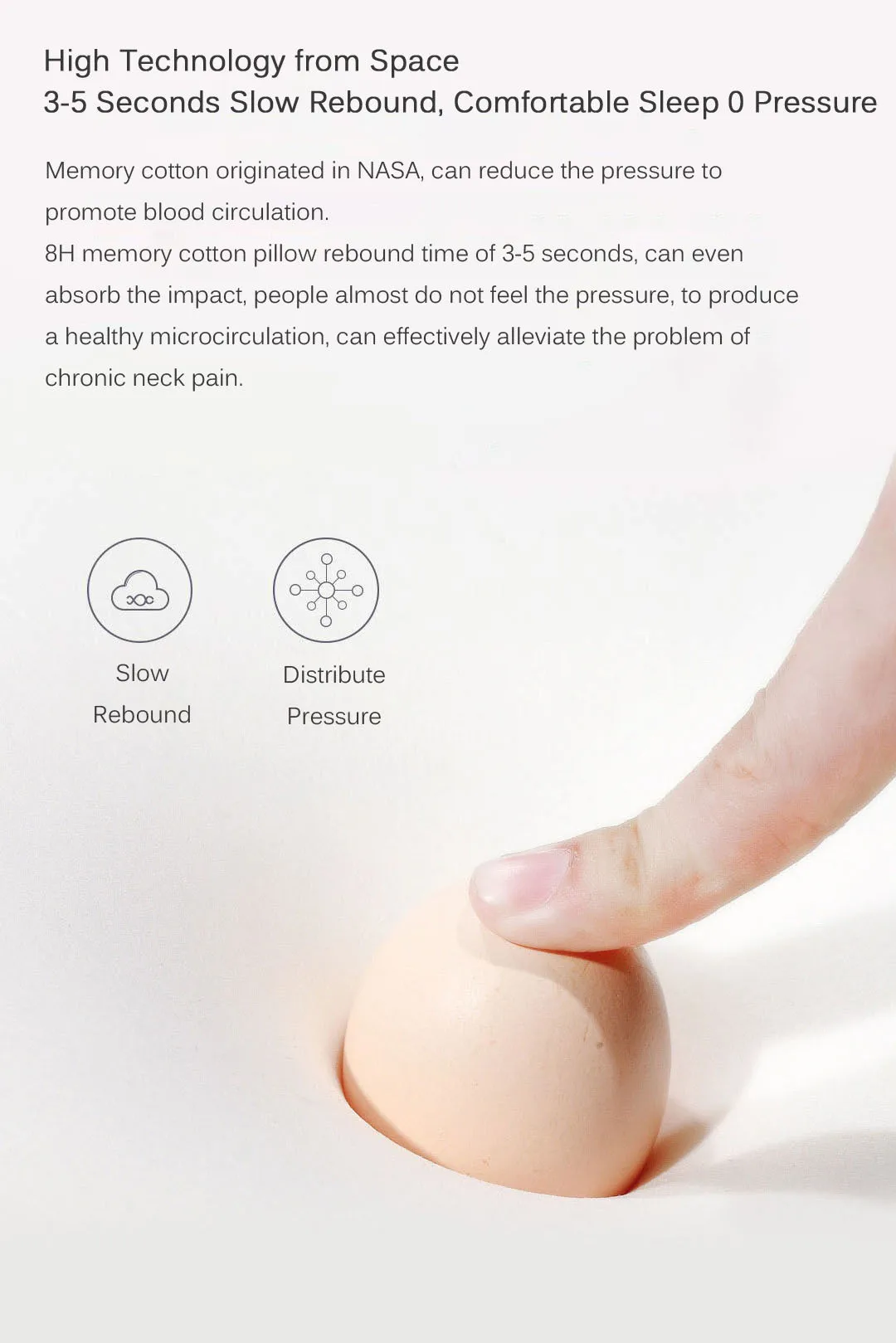 Original Xiaomi 8H Cool Feeling Slow Rebound Memory Cotton Pillow H1 Super Soft Antibacterial Neck Support Pillow