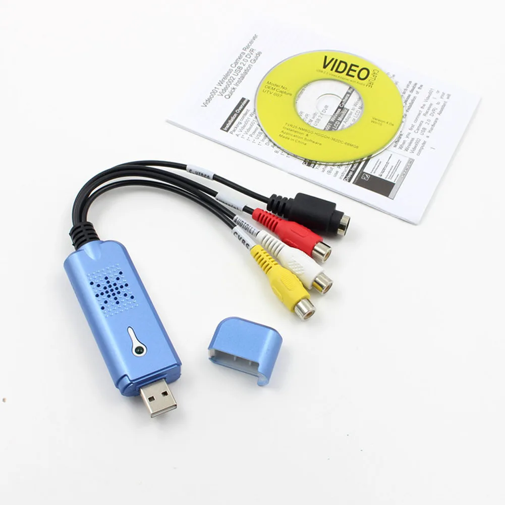 USB 2 0 карта VHS портативный адаптер устройство захвата видео аудио конвертер синий