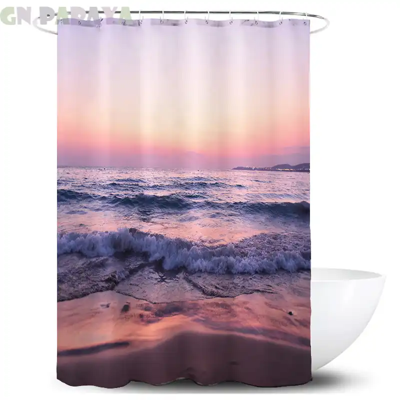 Download Las cortinas de ducha casa en la playa Desktop Wallpaper Free